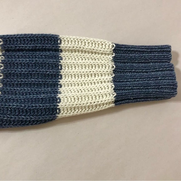 American Eagle Blue Striped Cropped Oversized Henley Knit Sweater Women's Small - Picture 5 of 8